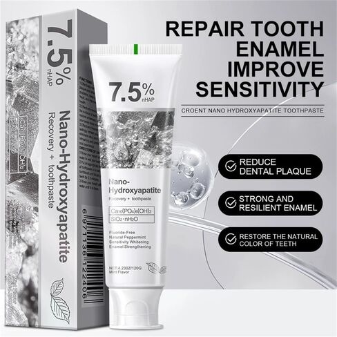 2-Pack 7.5% Hydroxyapatite Toothpaste, Fluoride-Free for Sensitive Teeth – Enamel Protection & Sensitivity Relief & Deep Clean, Gentle Mint Fresh Breath in Saudi Arabia
