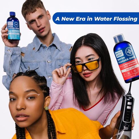 Concentrated Water flosser Rinse & mouthwash Gum Care| Add to Water Flosser & Oral irrigator | Apple Mint| Pack of 1 = 16.9 fl.oz | Alcohol Fluoride Free, Made in USA | WATER DENT in Kuwait