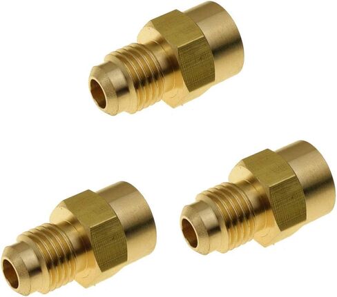 3 قطع من تركيبات أنبوب التوهج النحاسي SAE، محول موصل اقتران، 1/4 بوصة مضيئة × 1/8 بوصة أنبوب أنثى NPT (قطر خيط NPT: 0.34 بوصة) in Kuwait