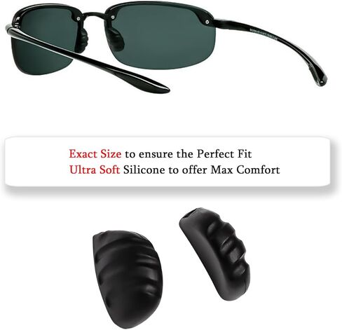 زوجان من وسادات الأنف البديلة للنظارات الشمسية الرياضية Maui Jim Sandy Beach MJ408، سهلة الارتداء على قطعة الأنف in Saudi Arabia