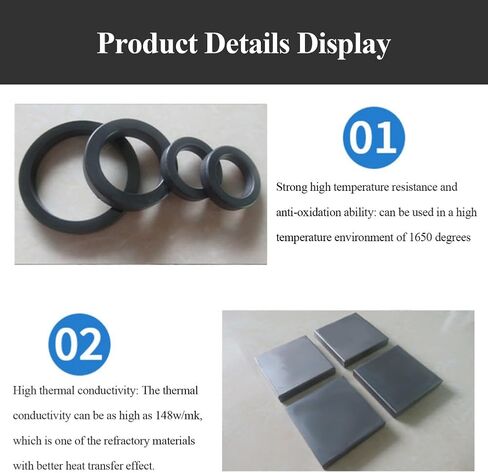 لوح سيراميك كربيد السيليكون 50 × 50 × 2 مم - 50 × 50 × 5 مم، لوحة مربعة من SiC مناسبة لتصنيع الآلات باستخدام الحاسب الآلي والصناعات الكيميائية، 50 × 50 × 3 مم (50 × 50 × 5 مم) in Kuwait