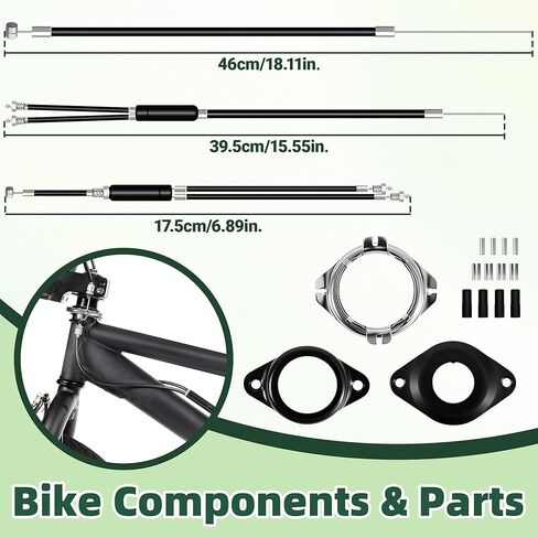 BMX Bike Gyro Brake Cables Front+Rear (Upper+Lower) with Spinner Rotor Full Kit, Bicycle Brake Lines Set Cable Wire & Housing, Suitable for Most Gyro Systems and 20" Bikes, Stabled in Saudi Arabia