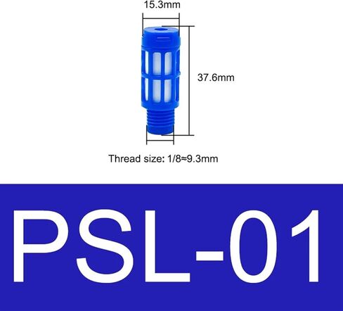 1 قطعة كاتم الصوت البلاستيك العادم الخمار هوائي 1/8 1/4 3/8 1/2 ذكر الموضوع امتصاص مرشح الضوضاء زلة قفل لمضخة التغشية (PSL-01) in Kuwait