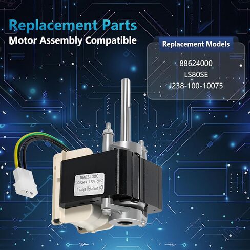 محرك مروحة الحمام المحسن 88624000 | بديل لمحرك OEM 88624000، متوافق مع LS80SE، عالي الكفاءة، تشغيل هادئ، سهل التركيب، مناسب لسيناريوهات متعددة in Kuwait