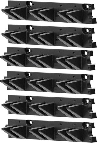 Suncast 3 Pack Long Handle Tool Organizer, Resin Wall Mount Storage Rack with Interlocking Hook System for Garage or Closet, 4.5" x 25" x 5.25", Black in Kuwait
