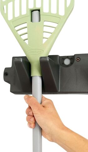 Suncast 3 Pack Long Handle Tool Organizer, Resin Wall Mount Storage Rack with Interlocking Hook System for Garage or Closet, 4.5" x 25" x 5.25", Black in Kuwait