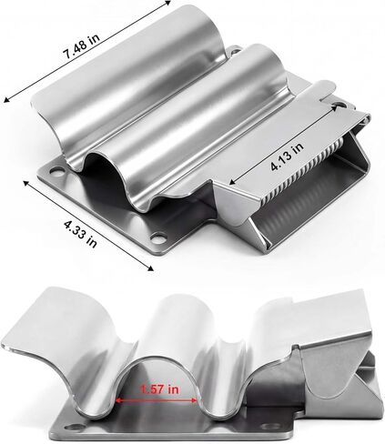 حامل مجارف من الفولاذ المقاوم للصدأ محمل بنابض SH675SS - حامل أدوات عالي التحمل للشاحنات القلابة والمقطورات والمرآب وجدران السقيفة - يحمل المجارف والمجارف والمعاول وأدوات الثلج بشكل آمن in Kuwait