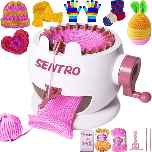 Sentro Knitting Machine,Sentro 32 Needles Mushroom Knitting Machine for Adults and Beginners Automatic Circular Weaving Spinning Knitting Loom Machine Kit for Knitting Toys,Scarf,Hats,Sweater in Kuwait