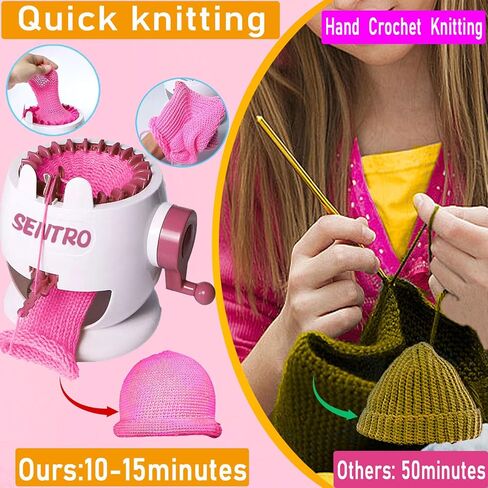 Sentro Knitting Machine,Sentro 32 Needles Mushroom Knitting Machine for Adults and Beginners Automatic Circular Weaving Spinning Knitting Loom Machine Kit for Knitting Toys,Scarf,Hats,Sweater in Kuwait