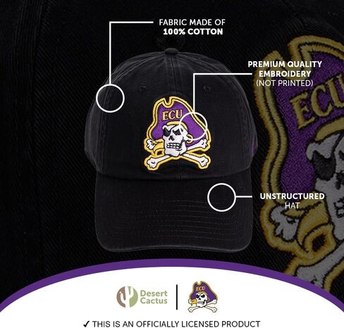 Desert Cactus ECU East Carolina University Baseball Hat Pirates Brimmed Embroidered Hats Cap Adjustable Cloth Strap Adult in Saudi Arabia