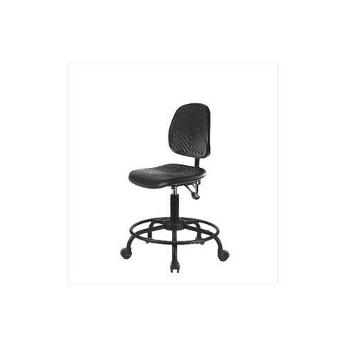 Thomas ECOM PDHCH-MB-RT-T1-A1-RC Polyurethane Desk Height Chair with Round Tube Base with Tilt, Medium Back, Adjustable Arm, Casters in Kuwait