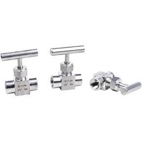 1PCS 304 Stainless Steel Internal Thread Valve 1/8" 1/4" 3/8" 1/2" Flow Control with one-Shaped Handle Stop Valve(1/8") in Kuwait