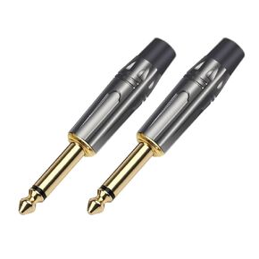 10PCS Mono Jack 6.35MM Connector Brass 2 Pole 6.3MM 1/4 Inch Plug Audio Microphone Cable Connector(Red) in Saudi Arabia
