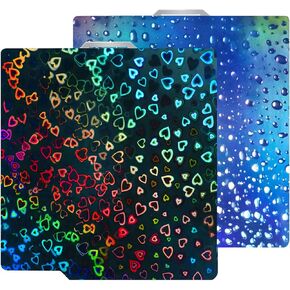 لوحة بناء H1H جديدة مطورة مقاس 257 × 257 مم لمختبر بامبو P2S/A1/X1C/X1/X1E/P1P/P1S، قطرة ماء ناعمة + لوحة فولاذية زنبركية ناعمة على شكل قلب مرنة لطابعة بامبو لابز ثلاثية الأبعاد in Kuwait
