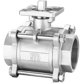 1PCS DN15-50 Three-Piece high Platform Ball Valve SS304 Stainless Steel Internal Thread Resistant to high Temperature Corrosion(1/2") in Kuwait