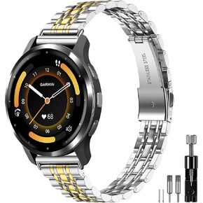 سوار معدني نحيف 18 ملم متوافق مع Garmin Venu 3S 41mm/Venu 4 41mm/Venu 2S/Vivoactive 4S/Vivomove 3S/Forerunner 255S/Forerunner 265S، سلسلة حزام رفيعة أنيقة من الفولاذ المقاوم للصدأ للنساء والرجال in Kuwait