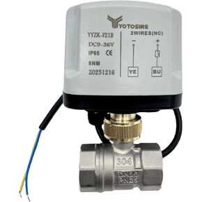 Stainless Steel Electric Ball Valve 3/4" DN20, IP65 Waterproof 2-Way Valve with DC 9V-36V Low Noise Actuator (8Nm) for Water & Air Systems, HVAC, Plumbing, Industrial Use in Saudi Arabia