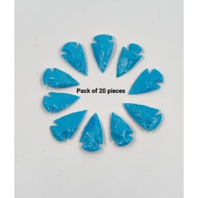 Turquoise Arrowheads – Pack of 20 | 1″–1.25″ Handmade Stone Arrow Points for Craft, Jewelry Making & Collection in Saudi Arabia
