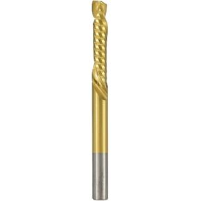 1 قطعة طلاء التيتانيوم واحد الناي حتى أسفل قطع دوامة نهاية مطحنة 1/8 بوصة عرقوب كربيد قاطعة المطحنة CNC راوتر بت للأكريليك PVC الألومنيوم (3.175 × 17 × 45 مم) in Kuwait