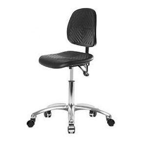 Thomas ECOM PDHCH-MB-CR-T0-A0-CC كرسي ارتفاع مكتب من البولي يوريثين مع قاعدة كروم بدون إمالة/ذراع، ظهر متوسط، عجلات من الكروم in Kuwait