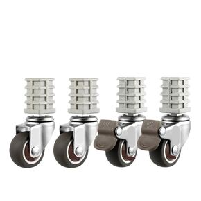 Pack of 4 1.5-inch 19/22/25 Furniture Square Tube Wheels Universal Rack Stainless Steel Silent Brake casters(19-A) in Saudi Arabia