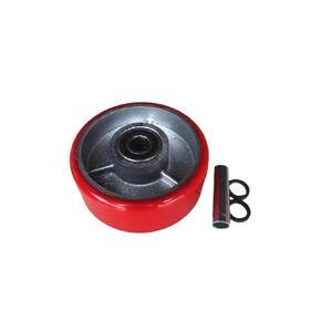 1 piece 5 inch PU Caster Heavy Duty Single Wheel Polyurethane red Iron core Flat car in Saudi Arabia