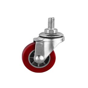 4 Sets of casters, 1.5-inch M8 Screw Universal Wheel Trolley, Diameter 38 mm, Maroon PU Polyurethane Furniture in Saudi Arabia