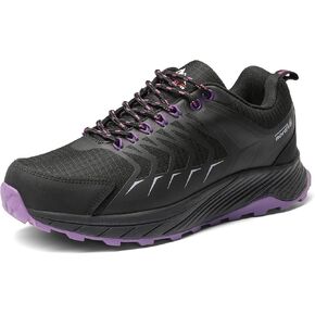 NORTIV 8 Women's Waterproof Hiking Shoes Lightweight Low-Top Trekking Trail Walking Shoes Outdoor Sneakers Black Purple 8.5 M US SNHS223W in Kuwait