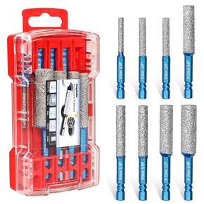 8-Pack Diamond Drill Bits for Ceramic, 2-in-1 Drilling & Milling Tile Drill Bits with Built-in Cooling Wax, Hex Shank Vacuum Brazed for Porcelain Glass Marble Granite Home DIY Renovation in Saudi Arabia