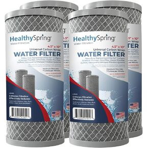 صناعة أمريكية، فلتر كربون صحي 5 ميكرون للمنزل بالكامل متوافق مع Dupont WFHDC8001، سلسلة EP، سلسلة EPM، NCP-BB-10، GE FXHTC، GXWH40L، GXWH35F، GNWH38S، CTO10BB، AO-WH-PREL-RCP، 4 عبوات in Kuwait