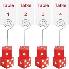 4 قطع من حوامل أرقام طاولة نرد الكازينو أو بونكو الأكريليك مع أرقام البطاقات. مثالية لأي حفلة بطابع بونكو أو كازينو. نرد أكريليك أحمر ثقيل مع لمسة نهائية لامعة ممتازة. in Kuwait