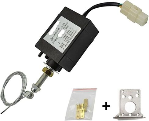 Normally Open DC 12V/24V Engine Flame Out Device Engine Stop Solenoid Valve Power On Pull Type Flameout Magnetic(Without Bracket,12V) in Kuwait
