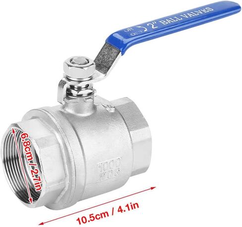304 Stainless Steel Two-Piece Full Port Female Thread Ball Valve 1-1/2" DN40 1000 WOG Ball Valve(2′) in Kuwait