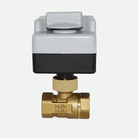 1PCS 1/2" Brass Ball Valve 3-Wire Two-Control Actuator AC220V 3-way/2-way with Manual Switch in Kuwait