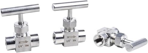 1PCS 304 Stainless Steel Internal Thread Valve 1/8" 1/4" 3/8" 1/2" Flow Control with one-Shaped Handle Stop Valve(1/8") in Kuwait