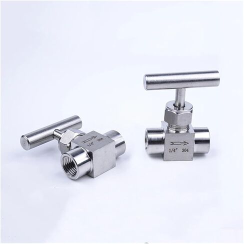 1PCS 304 Stainless Steel Internal Thread Valve 1/8" 1/4" 3/8" 1/2" Flow Control with one-Shaped Handle Stop Valve(1/8") in Kuwait