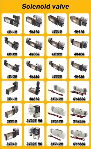 4V230C.E.P-08 5 طريقة 3 موضع 1/4 "صمام الملف اللولبي هوائيDC12V DC24V AC110V AC220V(4V230P-08 DC24V، 8 مم) in Kuwait