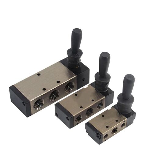 4H210-08 4H310-10 4H410-15 صمام التحكم اليدوي في الهواء، صمام رافعة يدوية بموضعين و5 اتجاهات للأسطوانات الهوائية (تركيبات 4H410-15,10 مم) in Kuwait