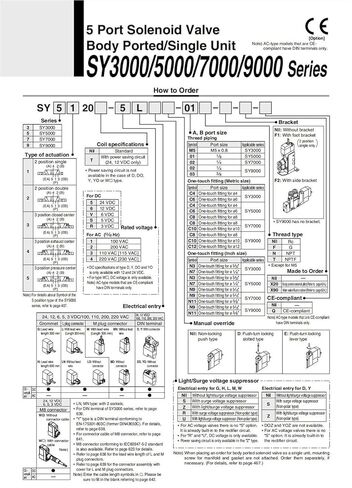 SMC نوع 5 منفذ 2 صمام الملف اللولبي، SY3220 SY5220 SY7220 سلسلة عادية مغلقة، 4LZD/5LZD/6LZD طيار داخلي، للأتمتة (SY3220-5LZD-M5) in Kuwait