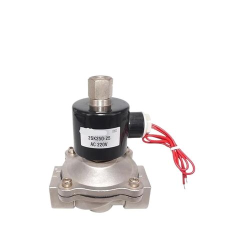 2S025-08K صمام الملف اللولبي المفتوح عادةً، 1/4 بوصة إلى 1 بوصة صمام كهربائي من الفولاذ المقاوم للصدأ، 12 فولت/24 فولت/110 فولت/220 فولت للهواء/الغاز (2S250-25K، DC36V) in Kuwait