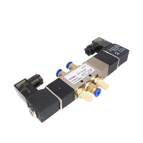 4V130C-06 Pneumatic Solenoid Valve, 3 Position 5 Way Closed Center, 1/4" Port, 24V DC and 220V AC Options for Air Cylinder Control(DC24V) in Saudi Arabia