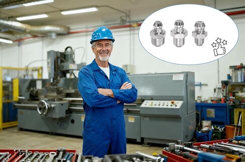 6 Pcs 304 Stainless Steel Straight Grease Fitting 1/8-28inch Thread Hydraulic Grease Fitting Accessories with 10 Pcs Dust Cover Cap in Kuwait