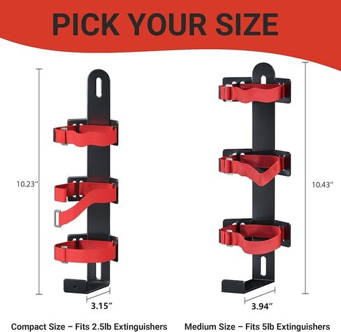 Quick Release Fire Extinguisher Mount Bracket - Anti-Vibration Bracket for 2.5-5Lb Extinguishers, Fits Off-Road Vehicles, Trucks, Home & More, Heavy-Duty & Secure in Kuwait