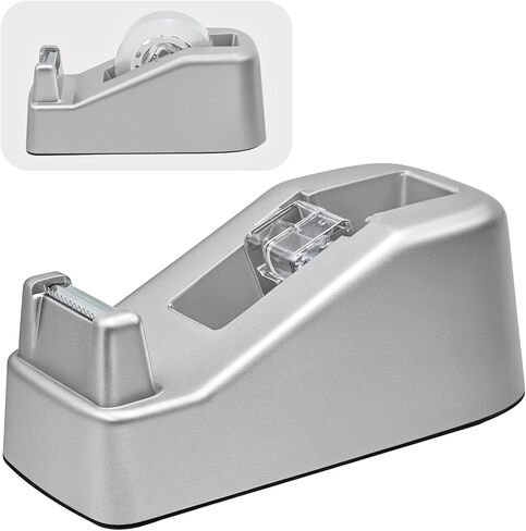 موزع شريط مكتب سطح المكتب، يناسب الأشرطة الأساسية القياسية مقاس 1 بوصة، قاعدة مرجحة غير قابلة للانزلاق، شفرة معدنية حادة، قطع سلس، حامل بكرة لاصقة للمكتب، المدرسة، المتجر، المنزل، الأعمال - ذهبي وردي in Kuwait