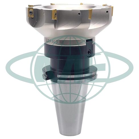 مطحنة وجه قابلة للفهرسة مقاس 6 بوصات 90 درجة CME مع CAT50 Arbor، تتضمن إدراجات APKT1604، 8 مزامير in Kuwait