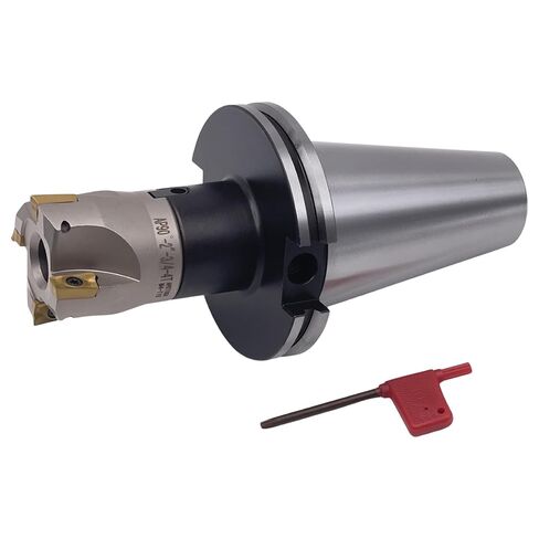 مطحنة وجه قابلة للفهرسة مقاس 2 بوصة بزاوية 90 درجة CME مع CAT50 Arbor، تتضمن إدراجات APKT1604، 4 مزامير in Kuwait