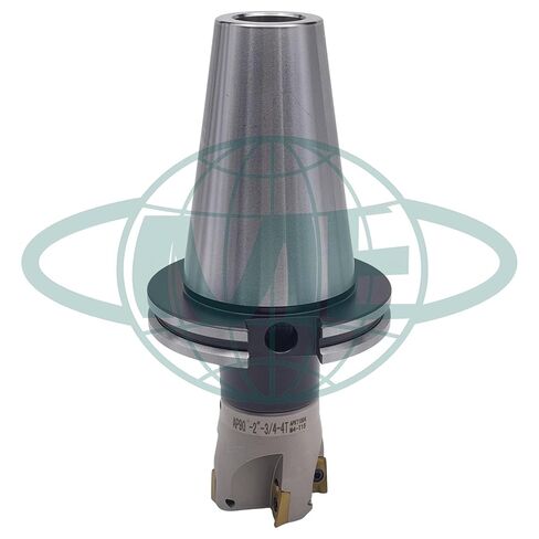 مطحنة وجه قابلة للفهرسة مقاس 2 بوصة بزاوية 90 درجة CME مع CAT50 Arbor، تتضمن إدراجات APKT1604، 4 مزامير in Kuwait