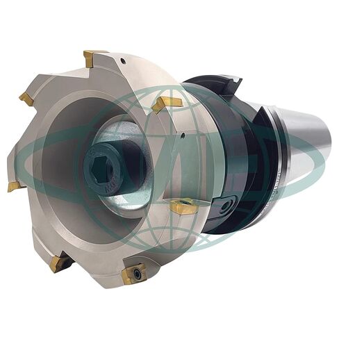 مطحنة وجه قابلة للفهرسة مقاس 5 بوصات 90 درجة CME مع CAT50 Arbor، تتضمن إدراجات APKT1604، 7 مزامير in Kuwait