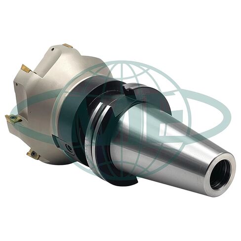 مطحنة وجه قابلة للفهرسة مقاس 5 بوصات 90 درجة CME مع CAT50 Arbor، تتضمن إدراجات APKT1604، 7 مزامير in Kuwait