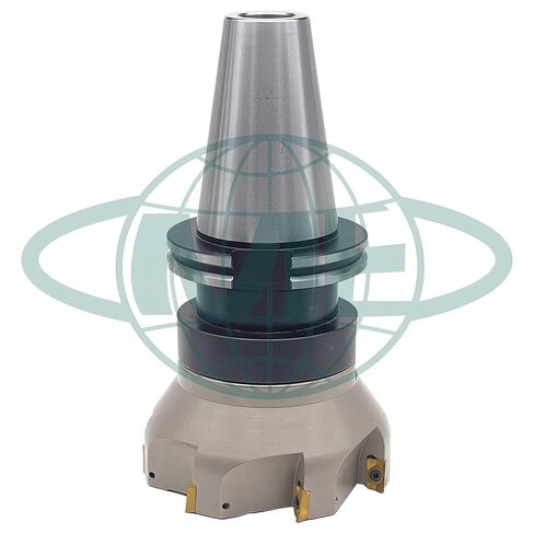 مطحنة وجه قابلة للفهرسة مقاس 5 بوصات 90 درجة CME مع CAT50 Arbor، تتضمن إدراجات APKT1604، 7 مزامير in Kuwait